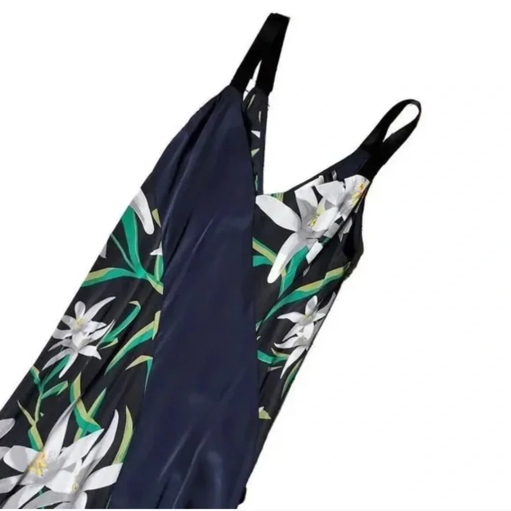 DVF Diane von Furstenberg Panelled Maxi Dress Harlow Black/Alexander Blue - Picture 5 of 5